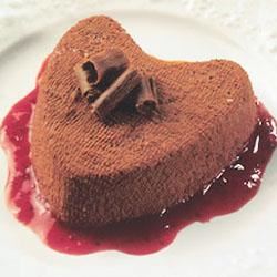 Chocolate Coeur a la Creme with Strawberry Sauce image